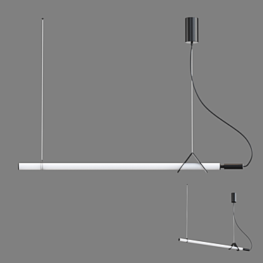 Modern LED Tube Pendant Lamp 3D model image 1 