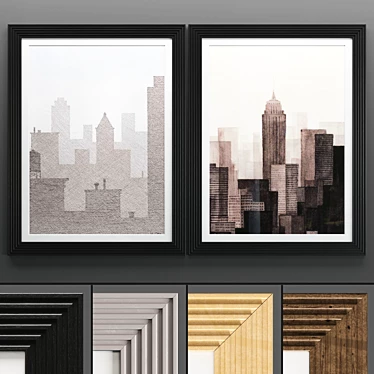 Sleek Art Frame 530: 2 Frames, 4 Textures 3D model image 1 