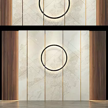 Modern Geometric Wall Panel 3D model image 1 