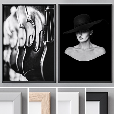 Abstract Modern Art Photo Frames 3D model image 1 