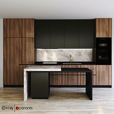 Modern Kitchen Set: Vol04 3D model image 1 