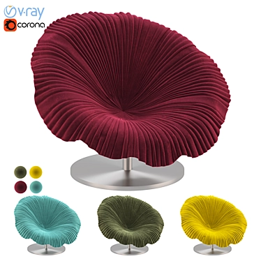 Elegant Floral Armchair 3D model image 1 