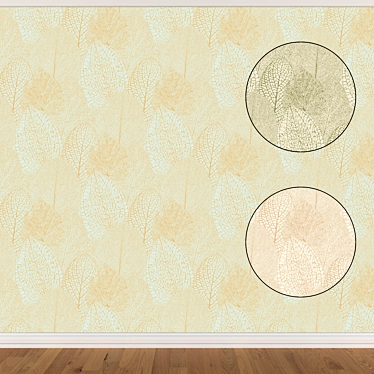 Seamless Wallpaper Set in 3 Colors 3D model image 1 