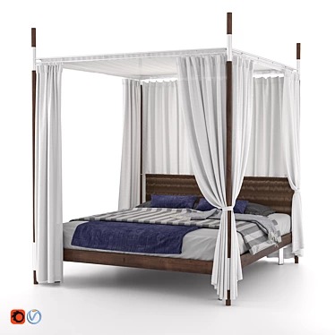 Driade Edward Bed with Canopy 3D model image 1 