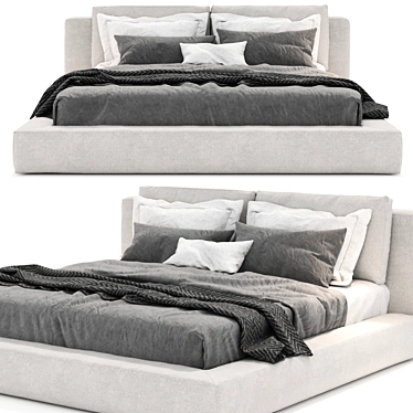 RH Cloud Slipcovered Platform Bed: Luxurious Comfort & Contemporary Design 3D model image 1 