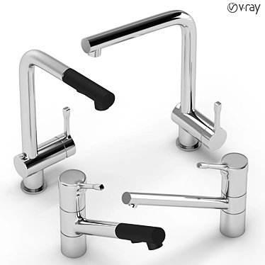 Sleek Kitchen Faucet Collection 3D model image 1 