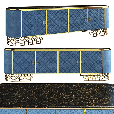 Sleek TV Stand by Manbas: Modern Style 3D model image 1 