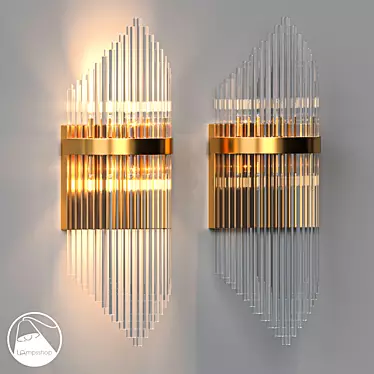 Crystal Tiara Sconce: Elegant and Glamorous Lighting 3D model image 1 