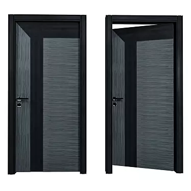 Sleek & Stylish Black Door 3D model image 1 