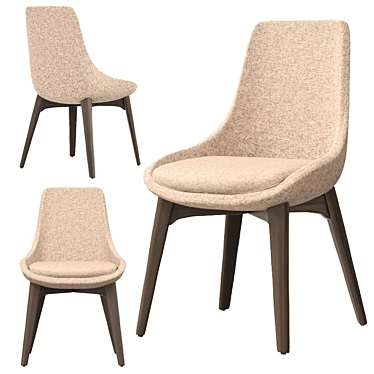 Italian Elegance: Ditre Linear Chair 3D model image 1 