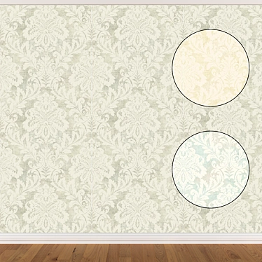 Seamless Wallpaper Set: 3 Colors 3D model image 1 