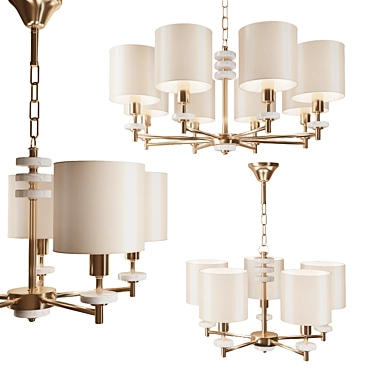 Elegant Gold Chandelier: Freya Tiana 3D model image 1 