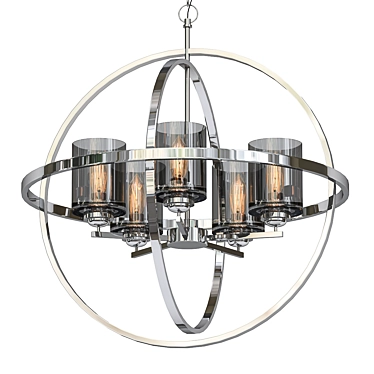 Sleek Chrome Chandelier 3D model image 1 