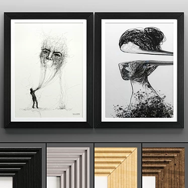  Modern Art Frames Set 3D model image 1 