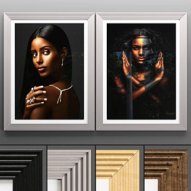 Elegant Art Frames Set 3D model image 1 