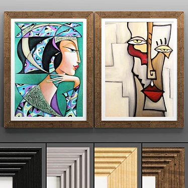 Modern Art Frame 545 50x70cm 3D model image 1 