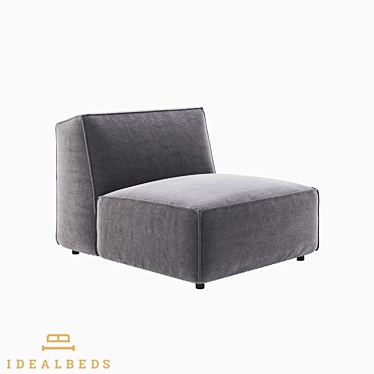 Modular Armless Chair: Stylish Design and Comfort 3D model image 1 
