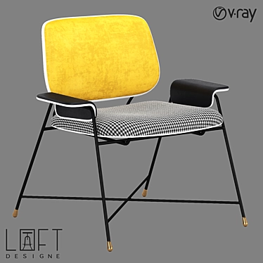 Loft Design Armchair, Metal and Fabric, 76x69x77 cm 3D model image 1 