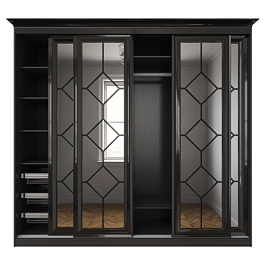 Sleek Sliding Wardrobe with SKM-80 System 3D model image 1 