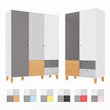 Concept Cabinet Set - Colorful Storage Solution 3D model image 1 