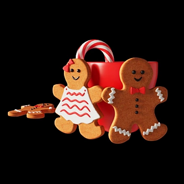 Sweet Gingerbread Boy and Girl 3D model image 1 