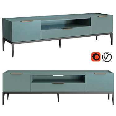 Modern Metropolitan TV Cabinet 3D model image 1 