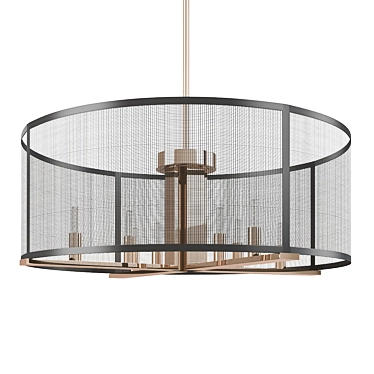 Polished Nickel Round Chandelier 3D model image 1 