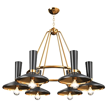 Elegant Vortex Six-Light Chandelier 3D model image 1 