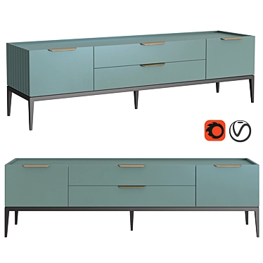 Metropolitan Cabinet: Sleek Design with Drawers and Flip-down Fronts 3D model image 1 