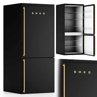 Sleek Smeg Fridge: Perfect Kitchen Companion 3D model image 1 