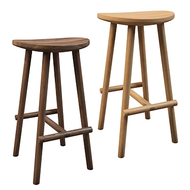 Tolv Figura Barstool - Simple Elegance for Your Space 3D model image 1 