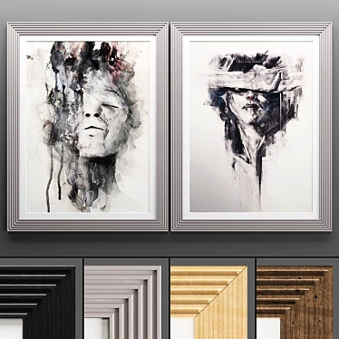 Elegant Art Frame Set - 2 Frames, 4 Textures 3D model image 1 