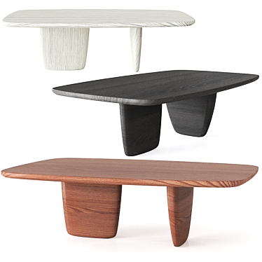 B&B Italia Tobi-Ishi Coffee Table Wood 3D model image 1 