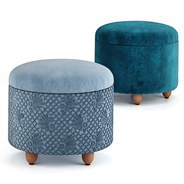 Valencia Velvet Storage Ottoman 3D model image 1 