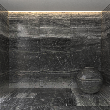 Elegant Ash Gray Marble Tile 3D model image 1 