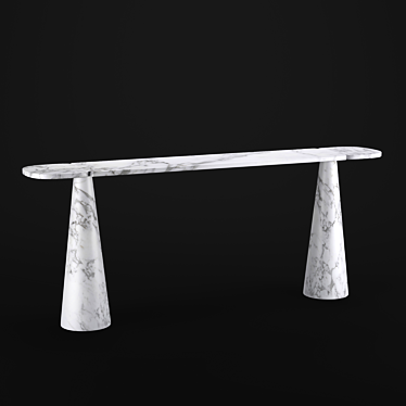 Elegant Italian White Marble Table 3D model image 1 