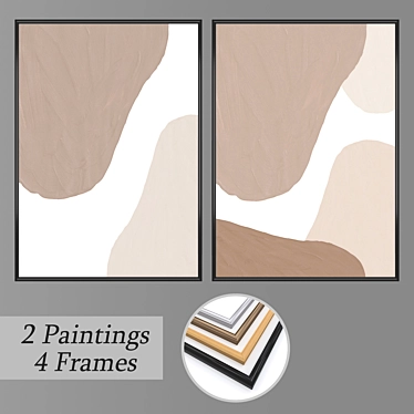 Multiframed Wall Paintings Set 3D model image 1 