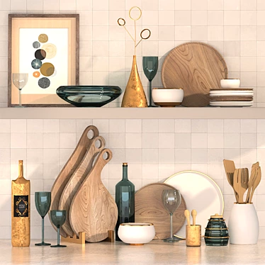 Stylish Kitchen Decor Set 3D model image 1 