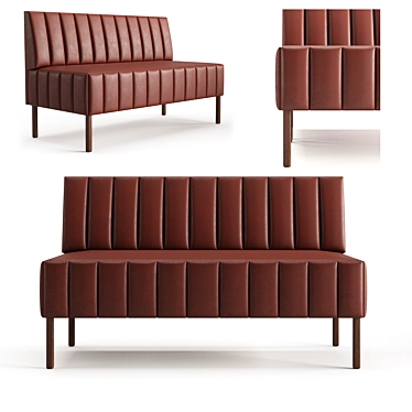 Luxury Leather Double Sofa 3D model image 1 