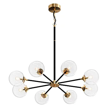 Modern Radial Chandelier: Urban Elegance 3D model image 1 