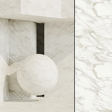 Seamless High-Res Calacatta Stone 3D model image 1 