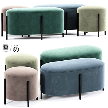 Cozy Bliss Ottoman Pouf 3D model image 1 