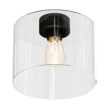 Sleek Glass Ceiling Light 3D model image 1 