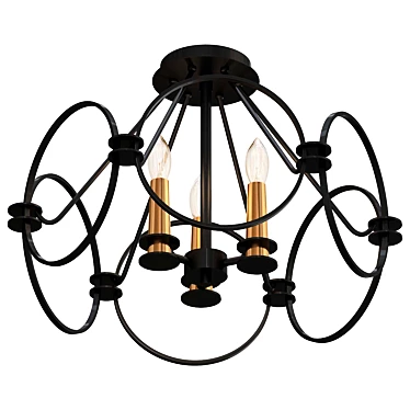Sleek Ring Ceiling Light 3D model image 1 