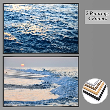 Modern Wall Art Set with Multiple Frames 3D model image 1 