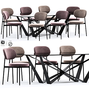 Elegant Beaufort Dining Chair 3D model image 1 