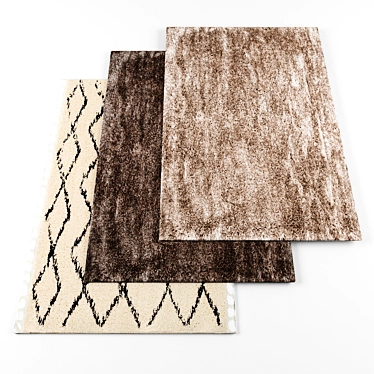 PlushRug Collection: 5 Textured Carpets 3D model image 1 