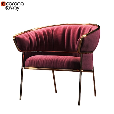 Cozy Fabric Lounge Chair 3D model image 1 