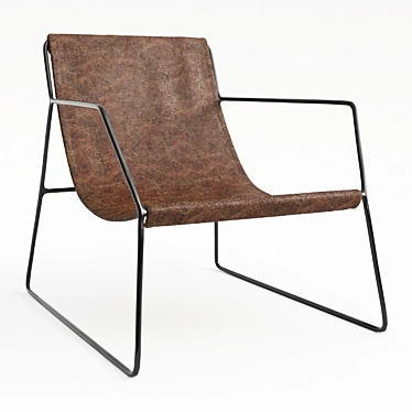 Elegant Leather Sling Chair 3D model image 1 