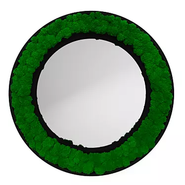 Nature-Inspired Moss Frame Mirror 3D model image 1 